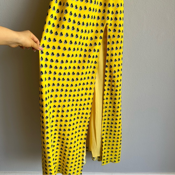 Staud Bellamy Dress in Soleil Calico / Lace Up Backless Maxi Dress w/ Slit - Picture 9 of 16